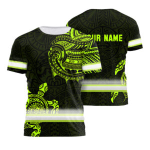 Safety T Shirts Reflective Tapes Sea Turtle Hawaiian Polynesian Tribal Custom Name Safety Workwear