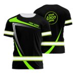 Hi Vis Shirt Uniform Company Reflective Green Neon Custom Name Safety Workwear For Company, Group, Team