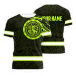 Hi Vis Shirt Reflective Tapes Hawaiian Gecko Custom Name Safety Workwear For Workers, Runners, Cyclists, Patriotic
