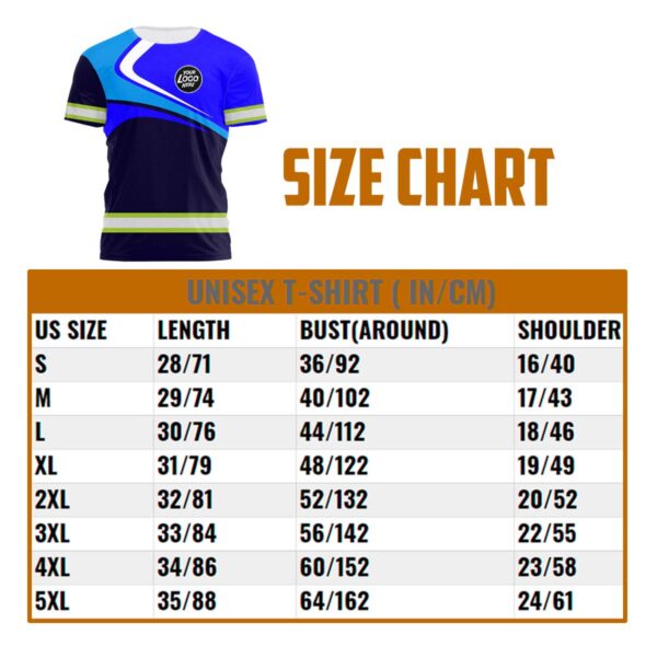 Hi Vis Shirt Uniform Reflective Blue Neon Custom Name And Logo Safety Workwear For Company, Group, Team
