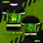Hi Vis Shirt Reflective Deer Hunting Custom Name Safety Workwear For Workers, Runners, Cyclists, Patriotic, Hunting Lovers
