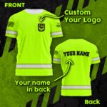 Hi Vis Shirt Reflective Tapes Green Neon Custom Name And Logo Safety For Veteran, Veteran Lovers, Patriotic