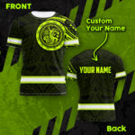 Hi Vis Shirt Reflective Tapes Hawaiian Gecko Custom Name Safety Workwear For Workers, Runners, Cyclists, Patriotic