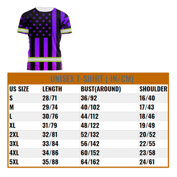 Hi Vis Shirt Reflective Violet Camo US Flag Custom Name Safety Workwear For Workers, Runners, Cyclists, Trucker, Operator, Patriotic
