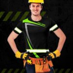 Hi Vis Shirt Uniform Company Reflective Green Neon Custom Name Safety Workwear For Company, Group, Team