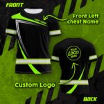 Hi Vis Shirt Uniform Company Reflective Green Neon Custom Name Safety Workwear For Company, Group, Team