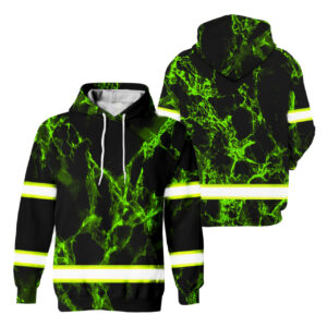 Hi Vis Hoodie Reflective Stone Pattern Safety Workwear For Workers, Runners, Cyclists, Trucker, Operator, Patriotic