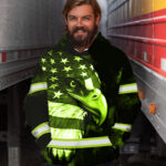 Hi Vis Hoodie Reflective Eagle Eyes US Flag Custom Name Safety Workwear For Workers, Runners, Cyclists, Trucker, Operator, Patriotic