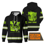 Hi Vis Hoodie Reflective Eagle Fly US Flag Custom Name Safety Workwear For Workers, Runners, Cyclists, Trucker, Operator, Patriotic