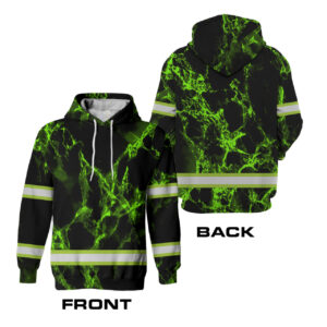 Hi Vis Hoodie Reflective Stone Pattern Safety Workwear For Workers, Runners, Cyclists, Trucker, Operator, Patriotic