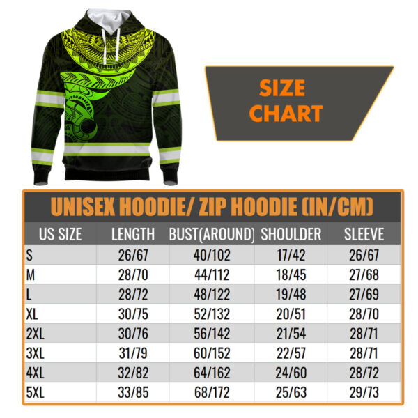 Hi Vis Hoodie Reflective Tapes Green Gradient Hawaiian Polynesian Tribal Custom Name Safety Workwear For Workers, Runners, Cyclists