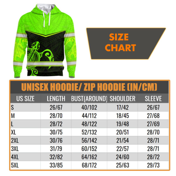 Hi Vis Hoodie Reflective Tapes Green Turtle Hawaiian Custom Name Safety Workwear For Workers, Runners, Cyclists, Patriotic