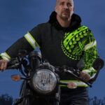 Hi Vis Hoodie Reflective Tapes Green Neon Hawaiian Polynesian Tribal Custom Name Safety Workwear For Workers, Runners, Cyclists