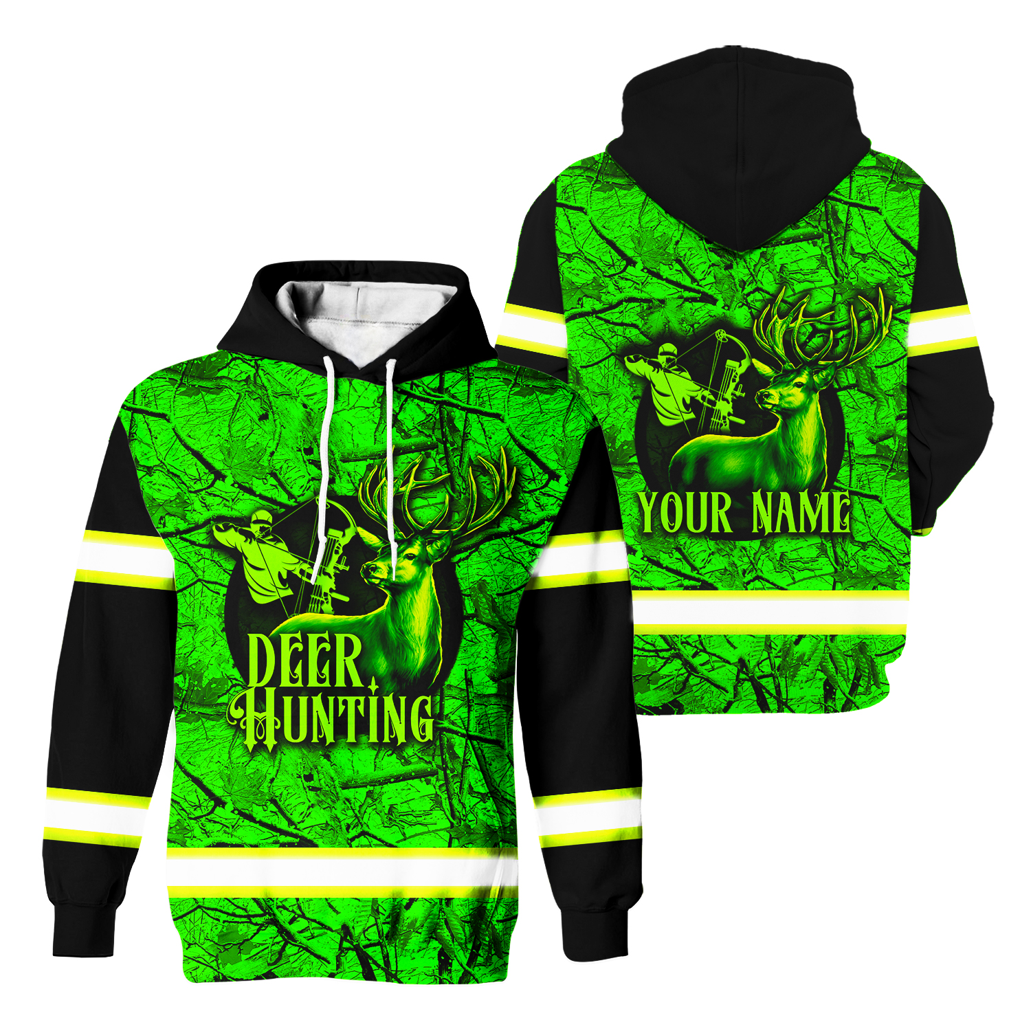 Hi Vis Hoodie Reflective Deer Hunting Custom Name Safety Workwear For ...