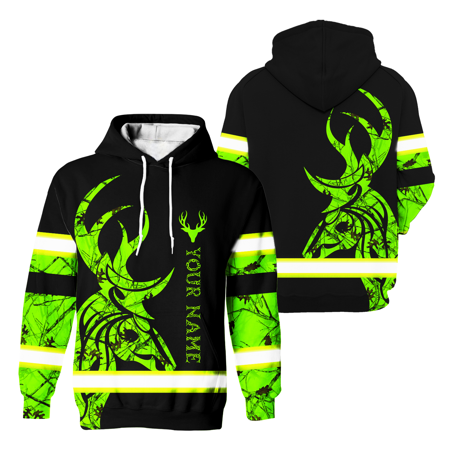 Hi Vis Hoodie Reflective Deer Hunting Custom Name Safety Workwear For