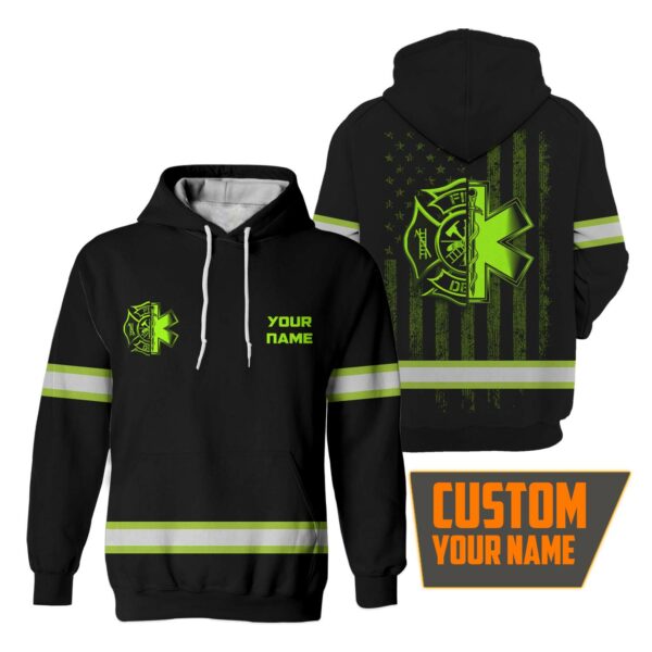 Hi Vis Hoodie Reflective US Firefighter Custom Name Safety Workwear