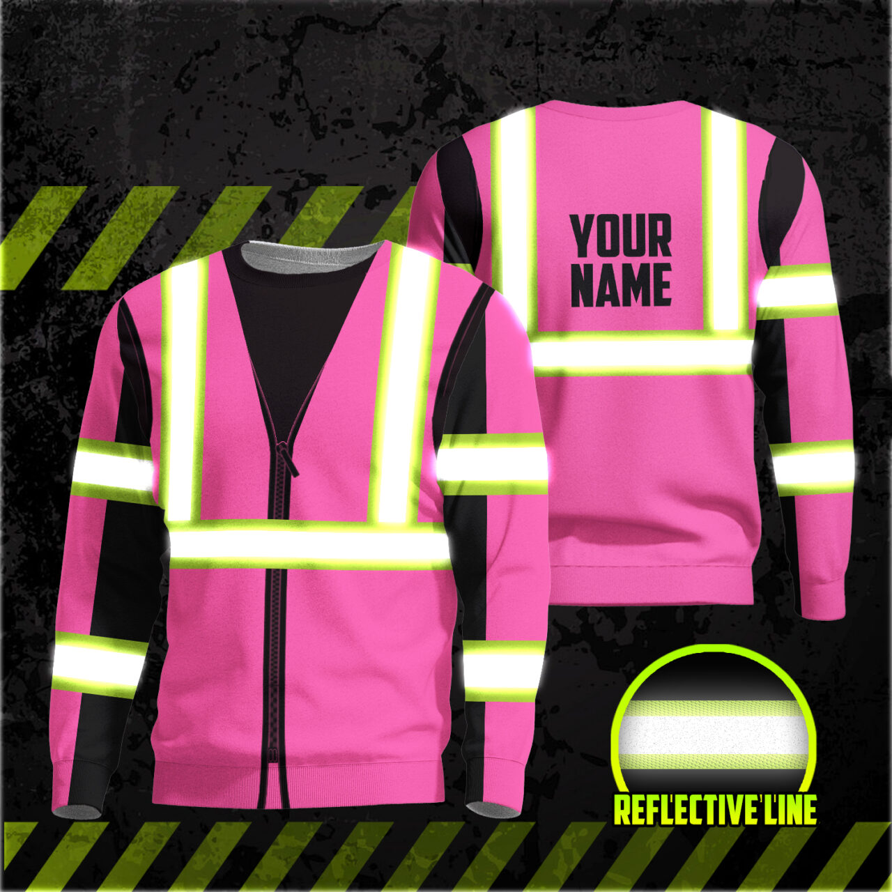 Pink Hi Vis Workwear Custom Safety Workwear Long Sleeve Shirt