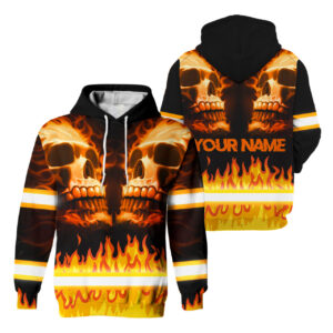 Hi Vis Hoodie Reflective Skull Orange Neon Safety Workwear