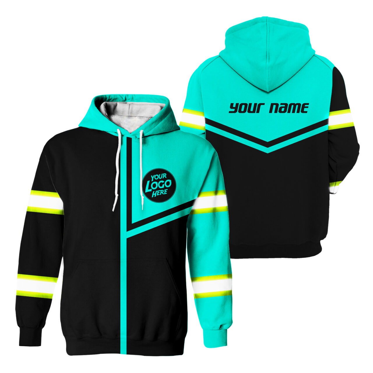 MMK Manchester® Hi Vis Hoodie - Single Two Tone Sweatshirt Safety Work Reflective Tape Jumper Hoodie - High Viz Hoody High Visibility Pullover And Zipper Top (Orange Pullover, Small