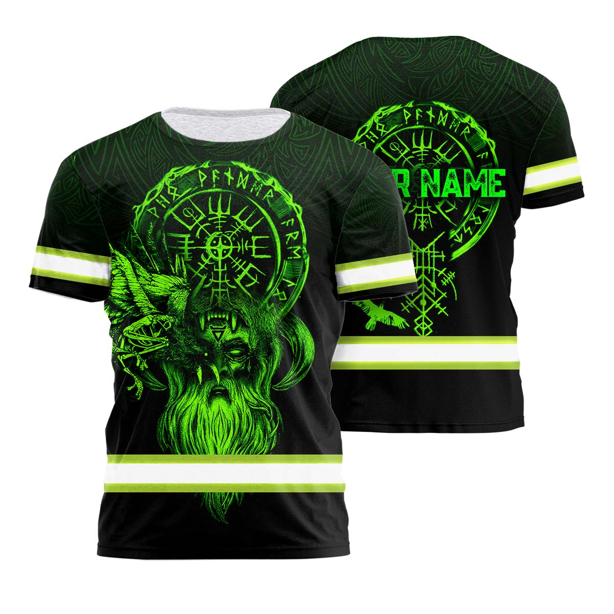 Hi Vis Shirt Reflective Viking Symbol Custom Name Safety Workwear