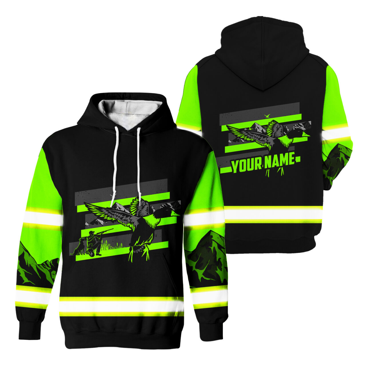 Custom Duck Hunting Name Reflective Hi Vis Hoodies Safety Workwear