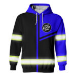 hi-vis-hoodie-reflective-tapes-blue-neon-uniform-custom-name-and-logo-mc-front