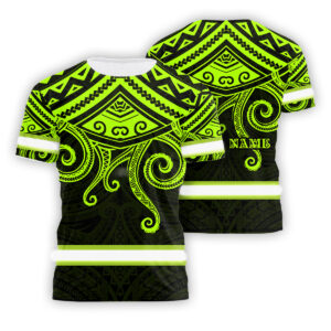 Hi Vis Shirt Reflective Tapes Octopus Hawaiian Polynesian Tribal Custom