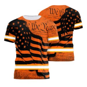 Hi Vis Shirt Reflective America Flag Patriotic Orange Neon Custom