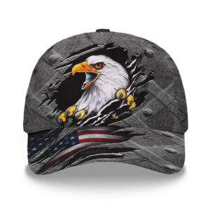 3D Printed Classic Cap USA Flag Eagle Metal For American Patriotic
