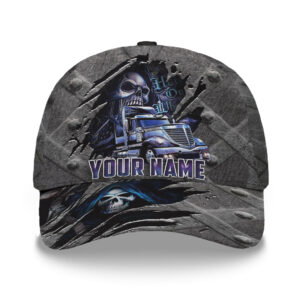3D Printed Baseball Cap Skull Trucker Custom Name