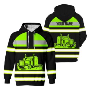 Trucker Hoodie Green Neon 2