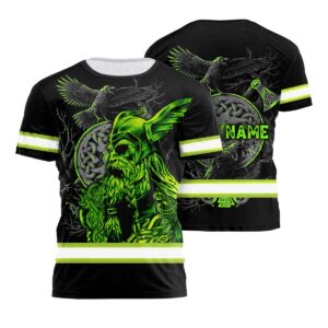 Hi Vis Shirt Reflective Viking Symbol Custom Name Safety Workwear