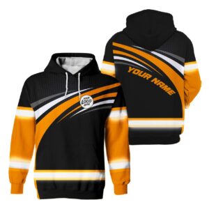 Hi Vis Hoodie Reflective Tapes Orange Neon Black Curve
