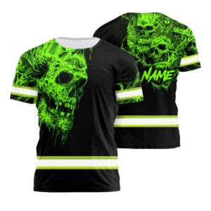 Hi Vis Shirt Reflective Tapes Skull Custom Name Safety Workwear