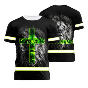 Hi Vis Shirt Reflective Jesus 6 Custom Name Safety Workwear For Truckers, Workers, Operator, Cyclists, Patriotic