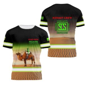 Hi Vis Shirt Reflective  Kermit HiVis Custom Shirts Custom Name Safety Workwear For Workers, Operator, Cyclists, Patriotic