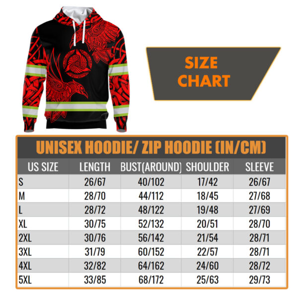 Hi Vis Hoodie Reflective Red Neon Viking Symbol Custom Name Safety Workwear For Workers, Runners, Cyclists - Image 5