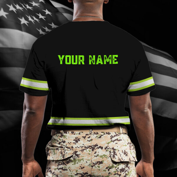 Hi Vis Shirt Reflective Jesus 1 Custom Name Safety Workwear For Truckers, Workers, Operator, Cyclists, Patriotic - Image 6