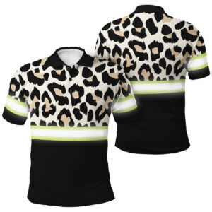 Hi Vis Polo Shirts Reflective Leopard Safety Workwear For Workers, Runners, Cyclists, Trucker, Operator, Patriotic